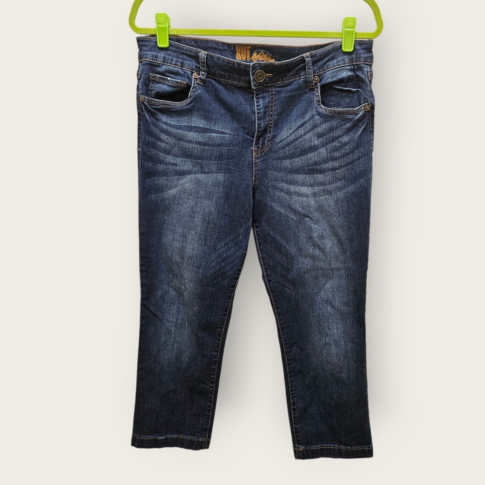 KUT from the Kloth Jeans Womens Size 14 Cropped Blue Denim Stretch Casual Comfy